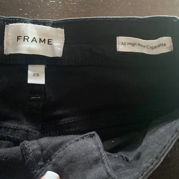 Ali high rise cigarette Frame black jeans - Picture 3 of 4